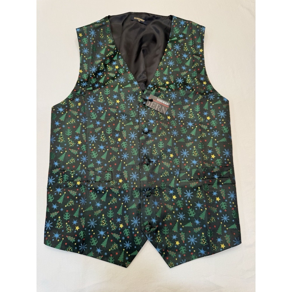 Hisdern Christmas Vest Men's Sz XL Adjustable Back